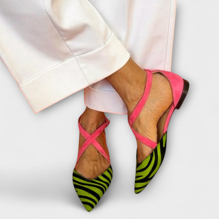 Leather Square-Buckle Loafers