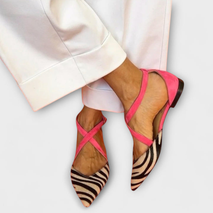Leather Square-Buckle Loafers