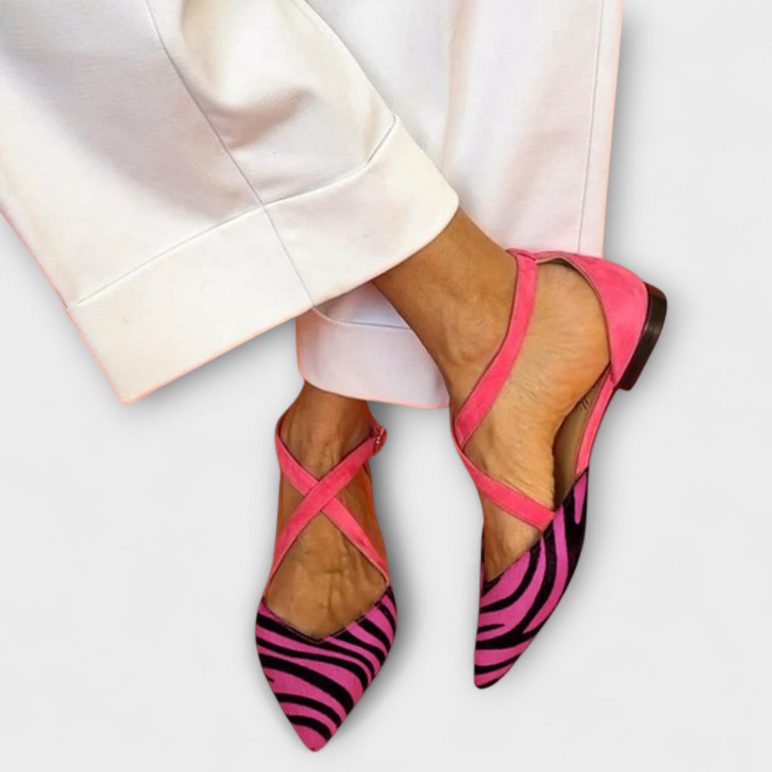 Leather Square-Buckle Loafers