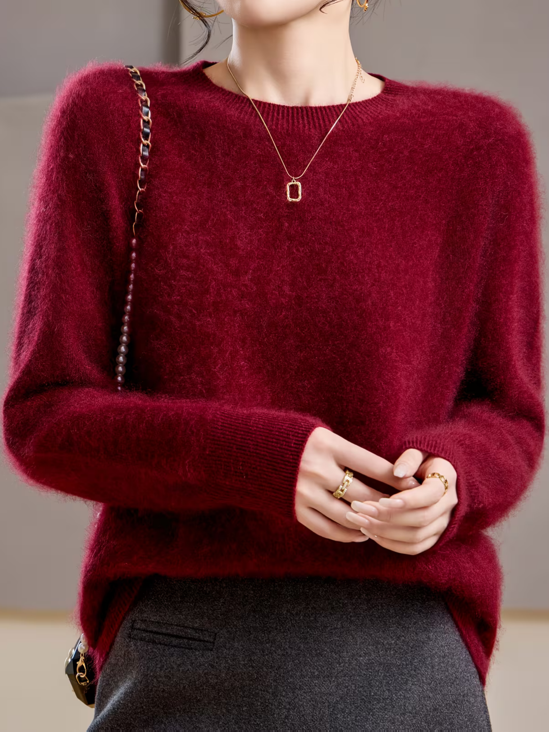Hélène | Pull cachemire brossé col rond (kopie)