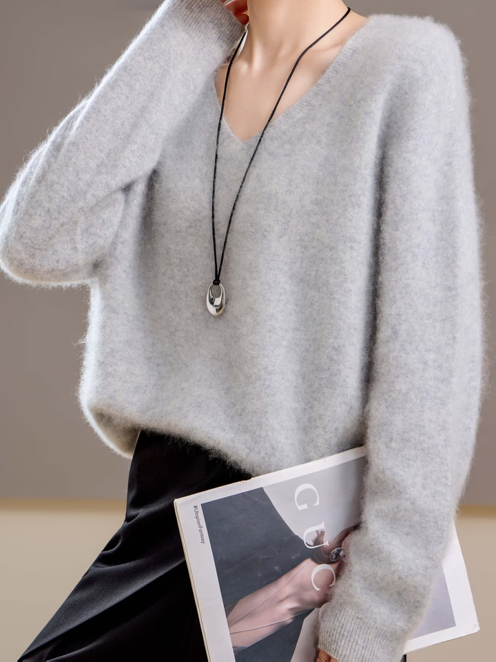 Élise | Pull cachemire brossé col V (kopie)