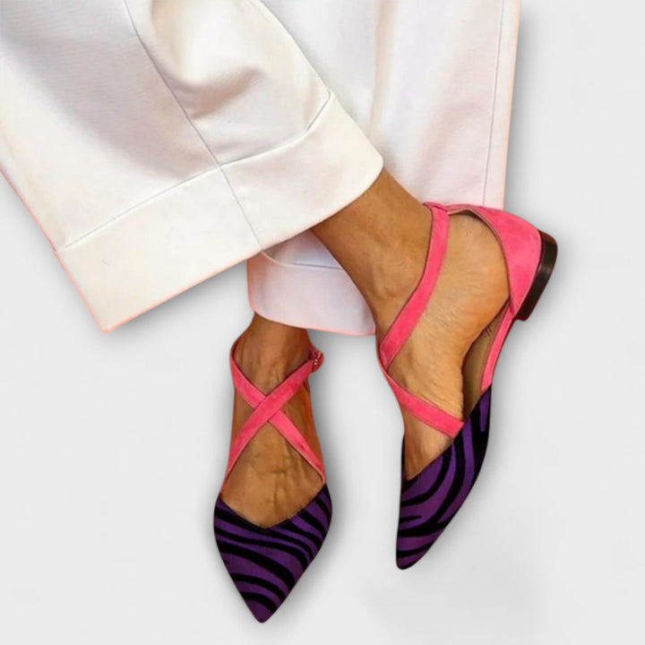 Leather Square-Buckle Loafers