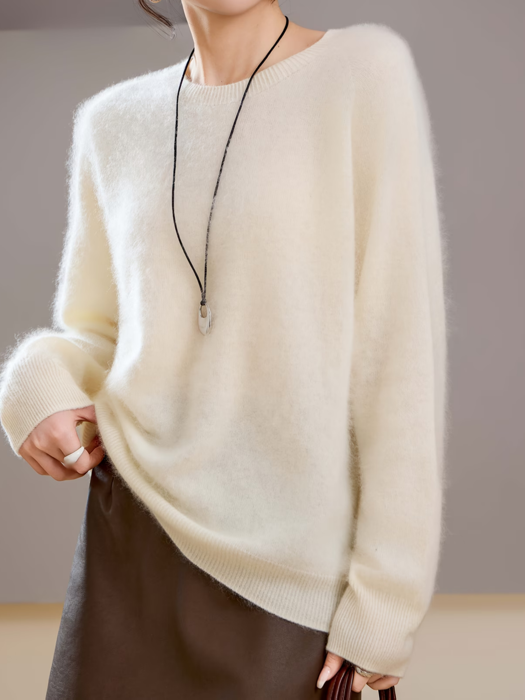 Hélène | Pull cachemire brossé col rond (kopie)