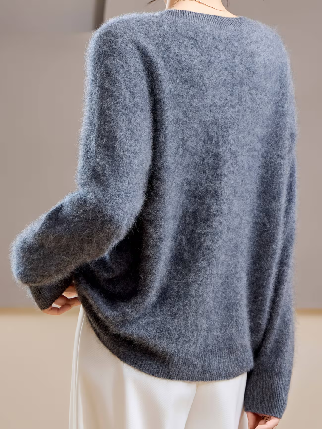 Hélène | Pull cachemire brossé col rond (kopie)