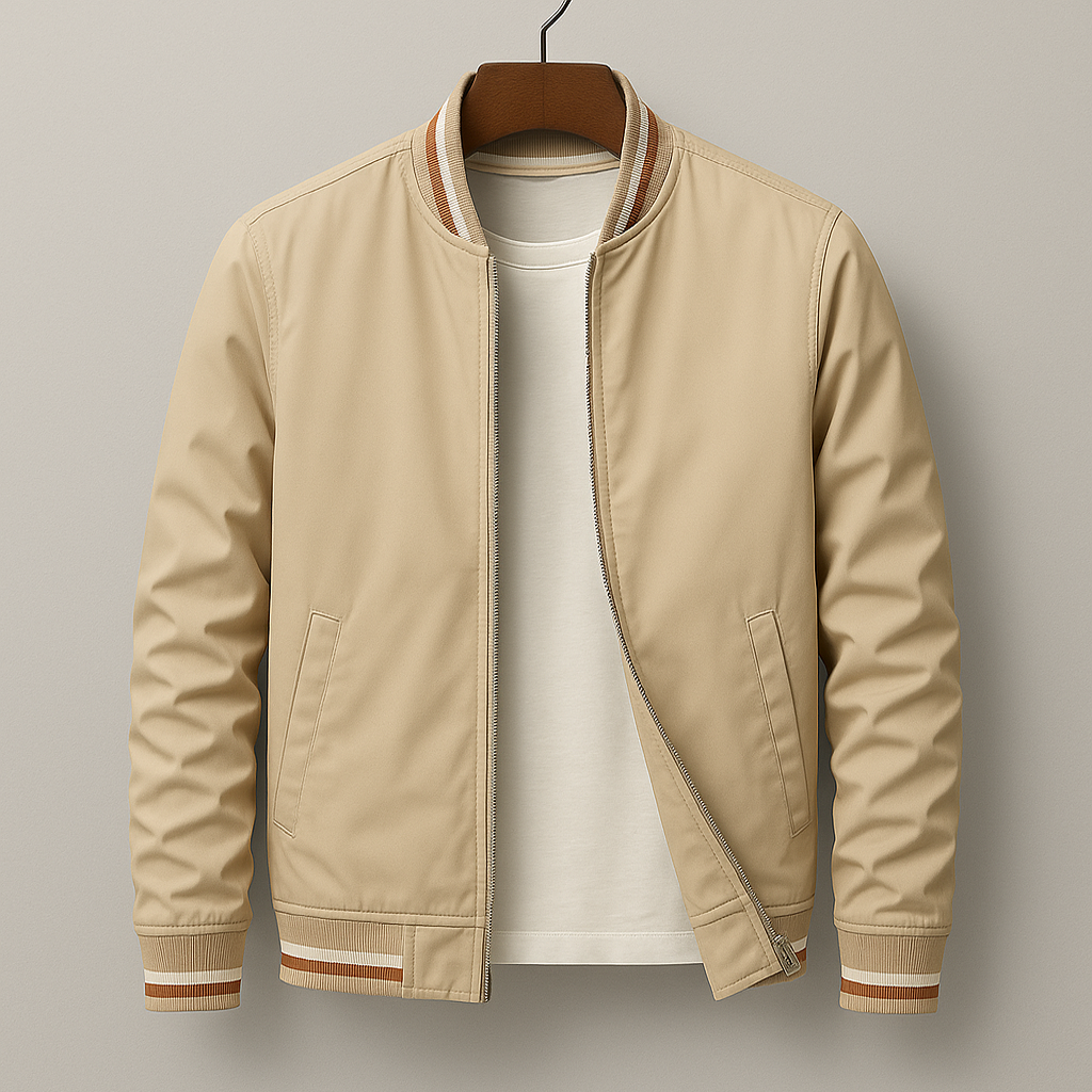 Striped Trim Zip Jacket