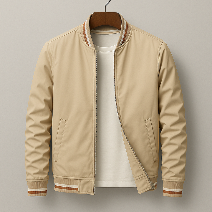 Striped Trim Zip Jacket