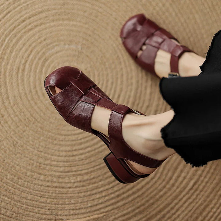 Premium Leather T-Strap Sandals