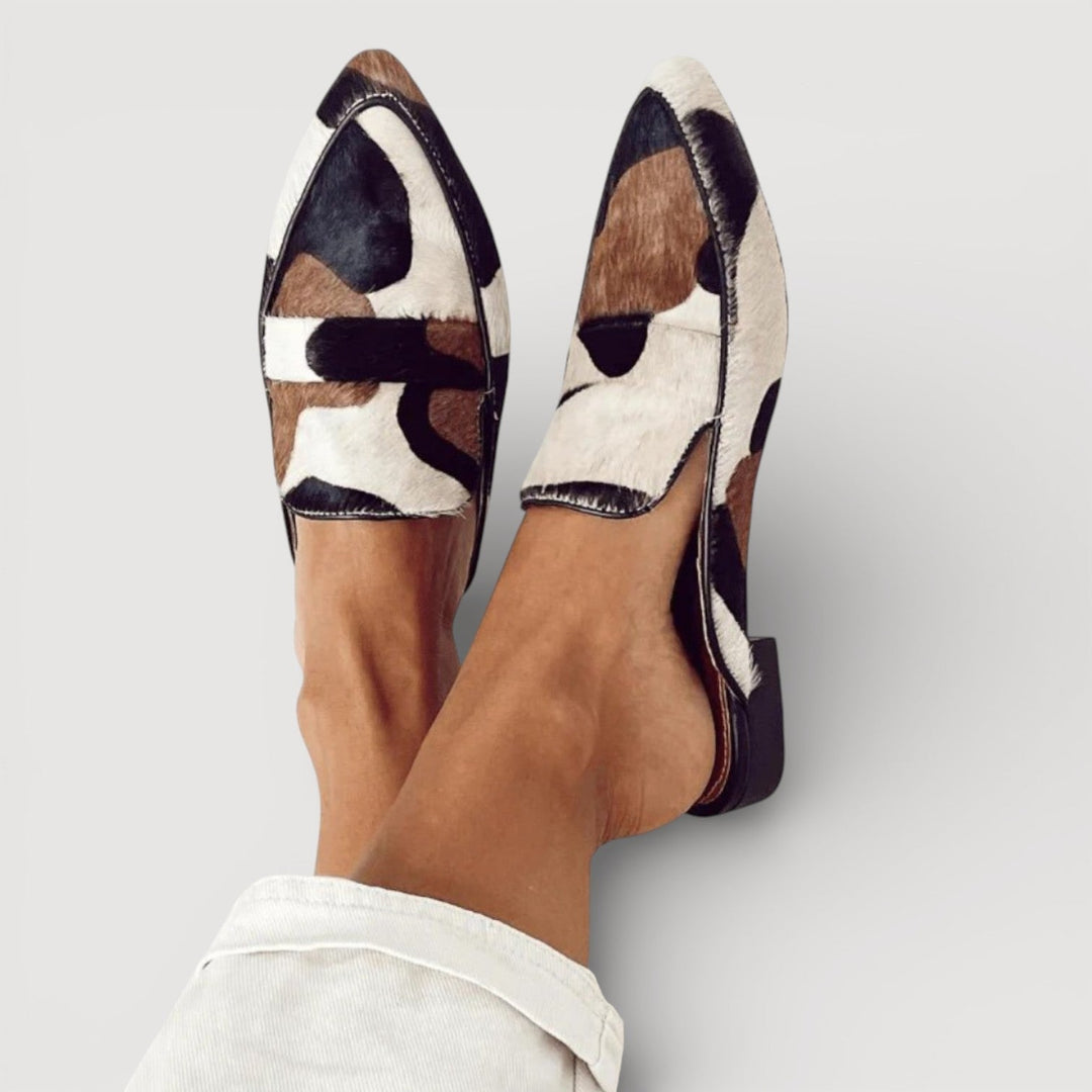 Spotted Calf-Hair Leather Loafers