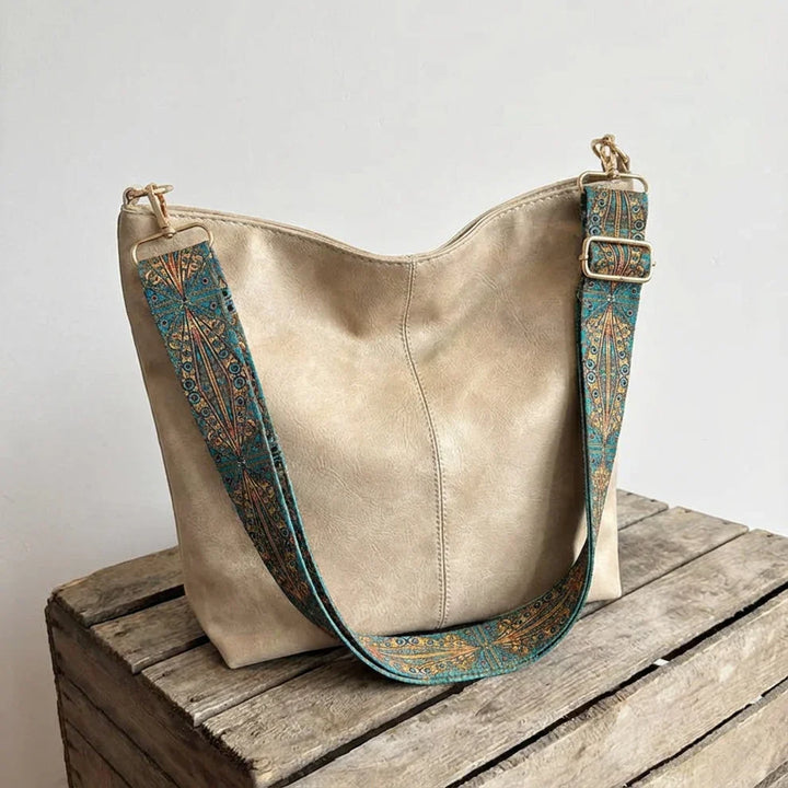 Woven-Strap Leather Tote Bag