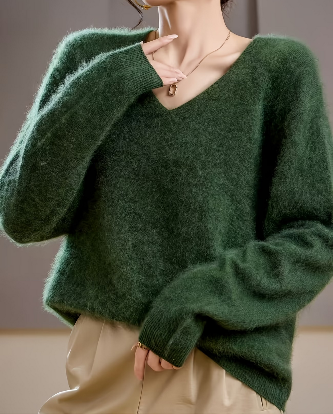 Claire | Pull cachemire brossé col V (kopie)