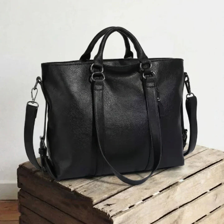 Structured Leather Tote Bag