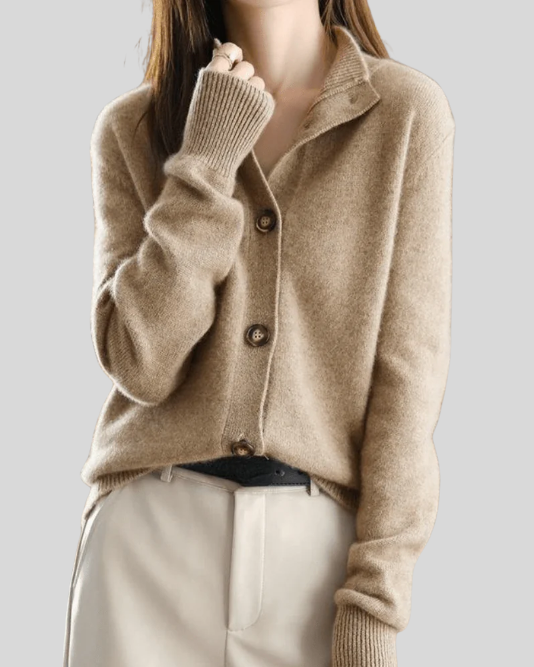 Camille | Cardigan en cachemire boutonné col rond (kopie)