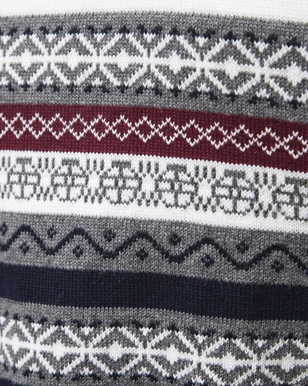 Frederico Cotton Zip Jumper with Pattern