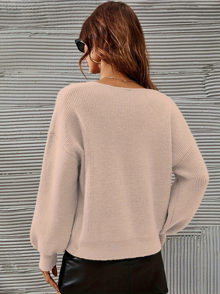June | Pull cachemire col V côtelé (kopie)