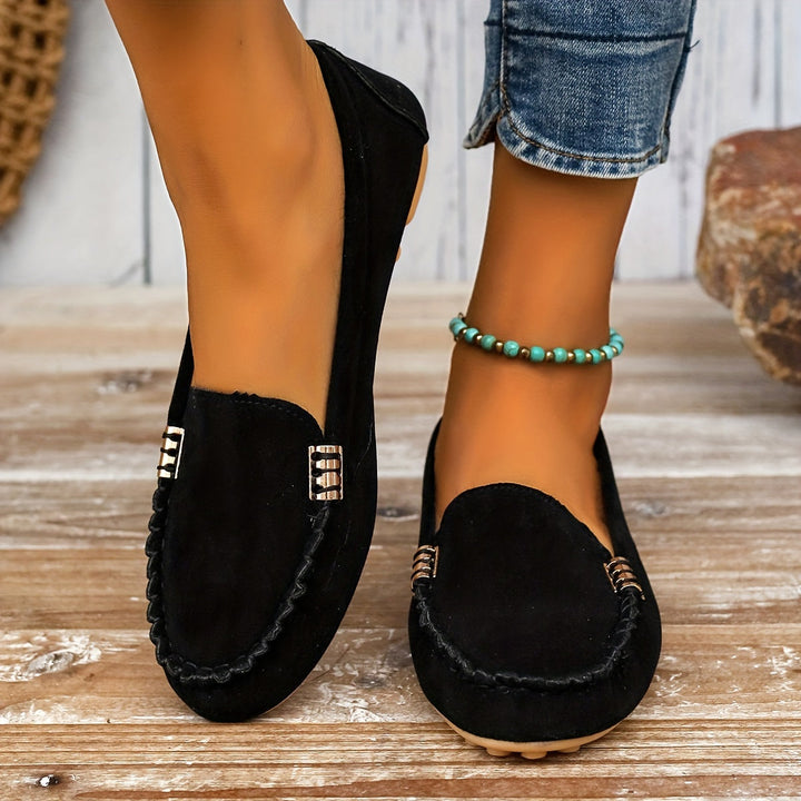 Structured Leather Round-Toe Loafers