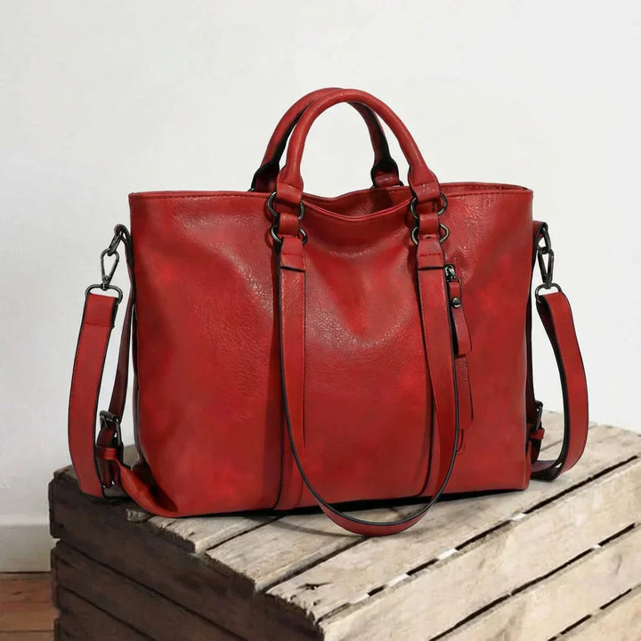 Structured Leather Tote Bag