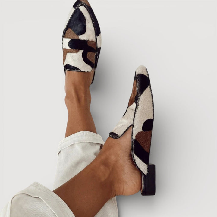 Spotted Calf-Hair Leather Loafers