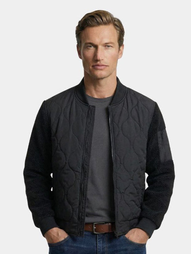 Sherpa-Sleeve Bomber Jacket