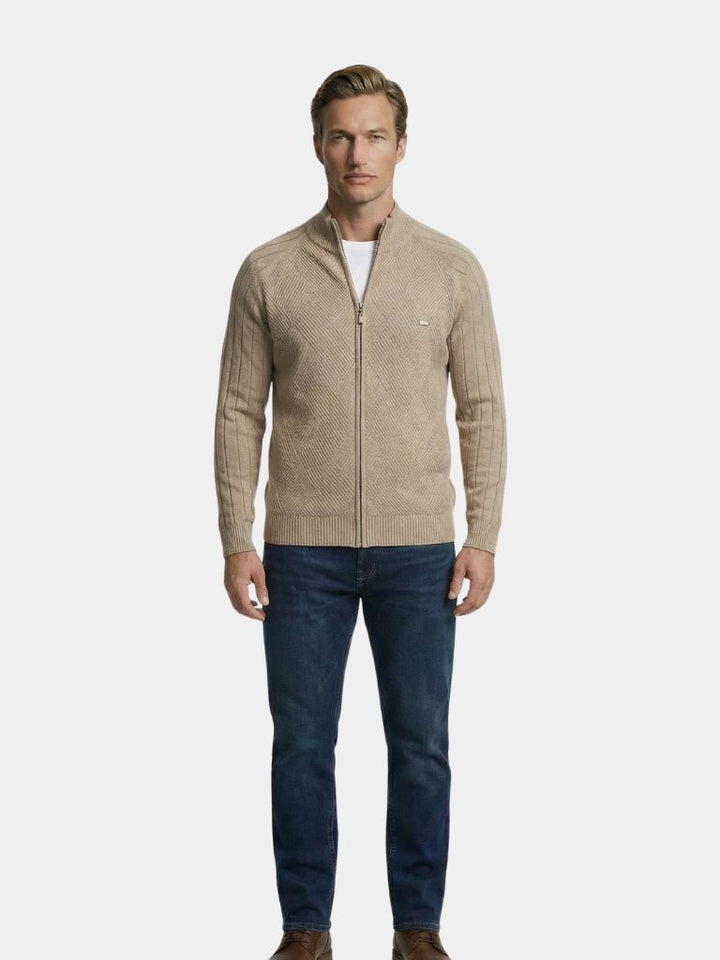 Jacquard Knit Zip Jacket