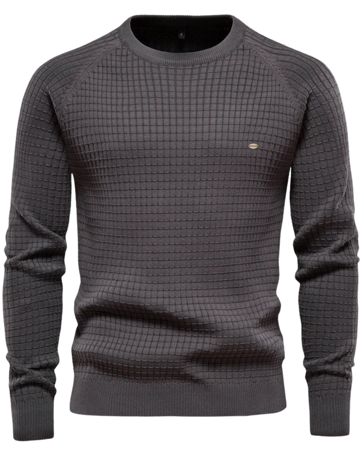Men's Jumper With Grid Pattern