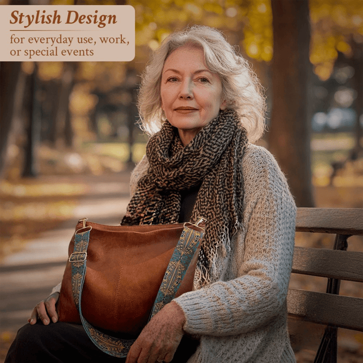 Woven-Strap Leather Tote Bag
