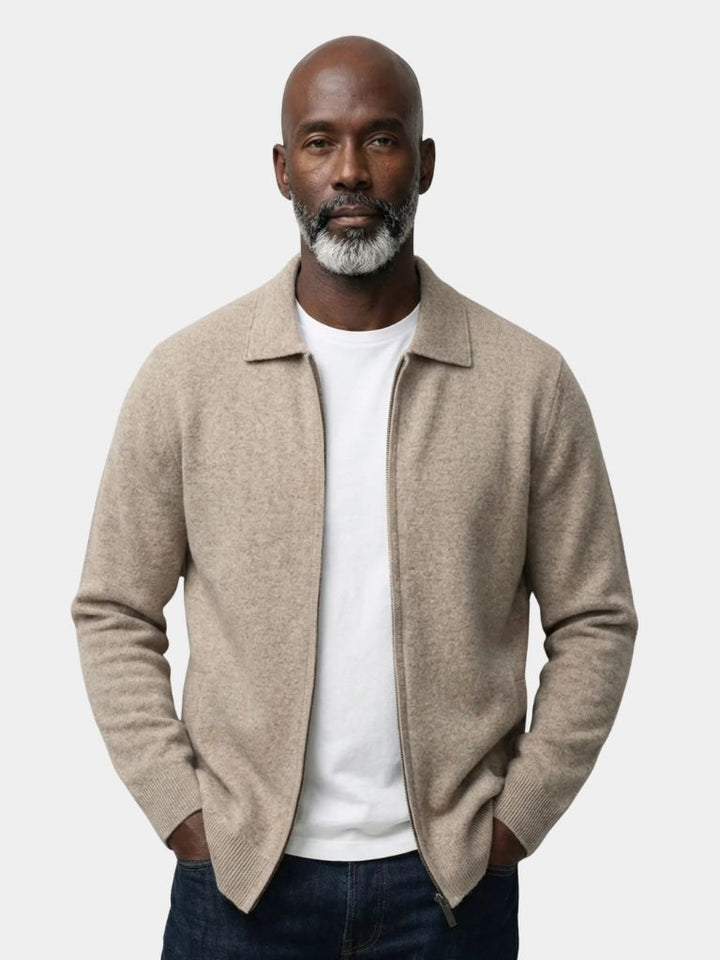 Cashmere Knit Zip Jacket