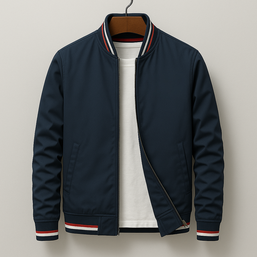 Striped Trim Zip Jacket