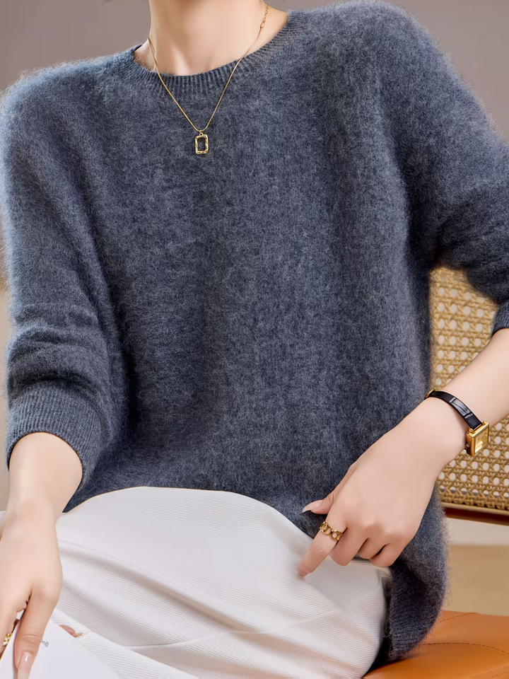 Hélène | Pull cachemire brossé col rond (kopie)