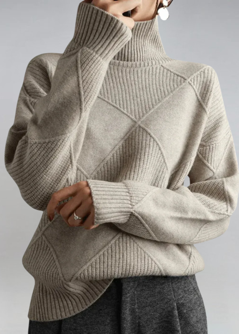 Chunky Cashmere Roll-Neck Jumper
