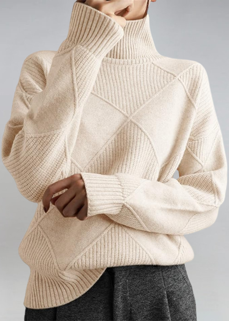 Chunky Cashmere Roll-Neck Jumper