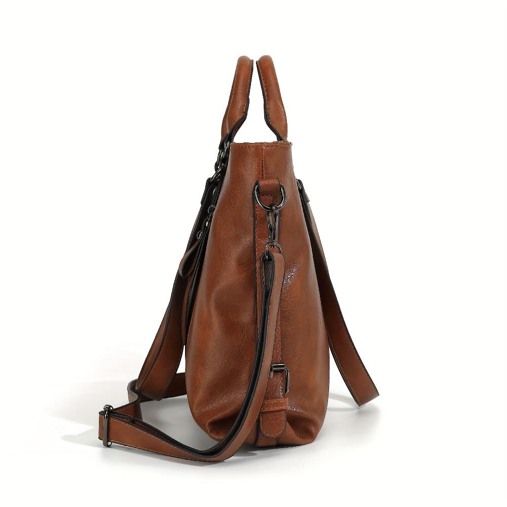Structured Leather Tote Bag