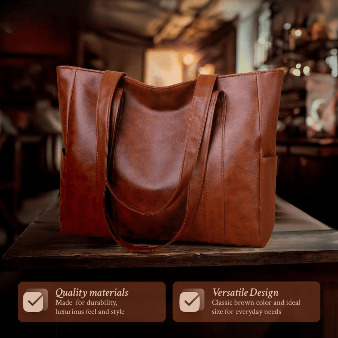 Sturdy Leather Tote Bag