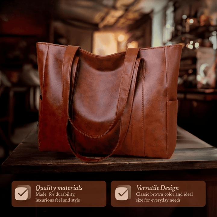 Sturdy Leather Tote Bag