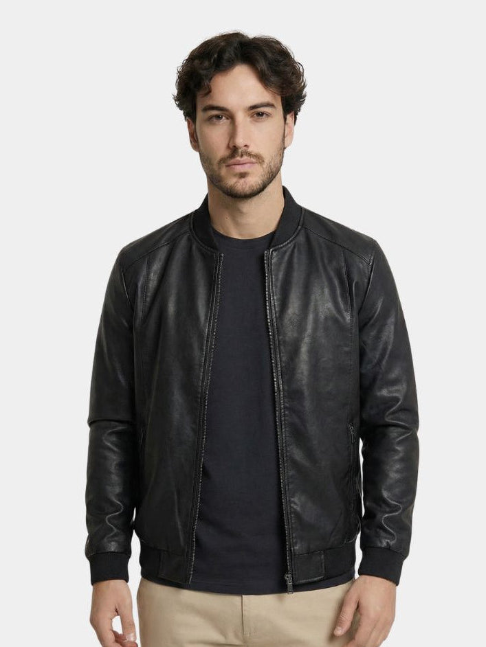 Slim-Fit Leather Jacket