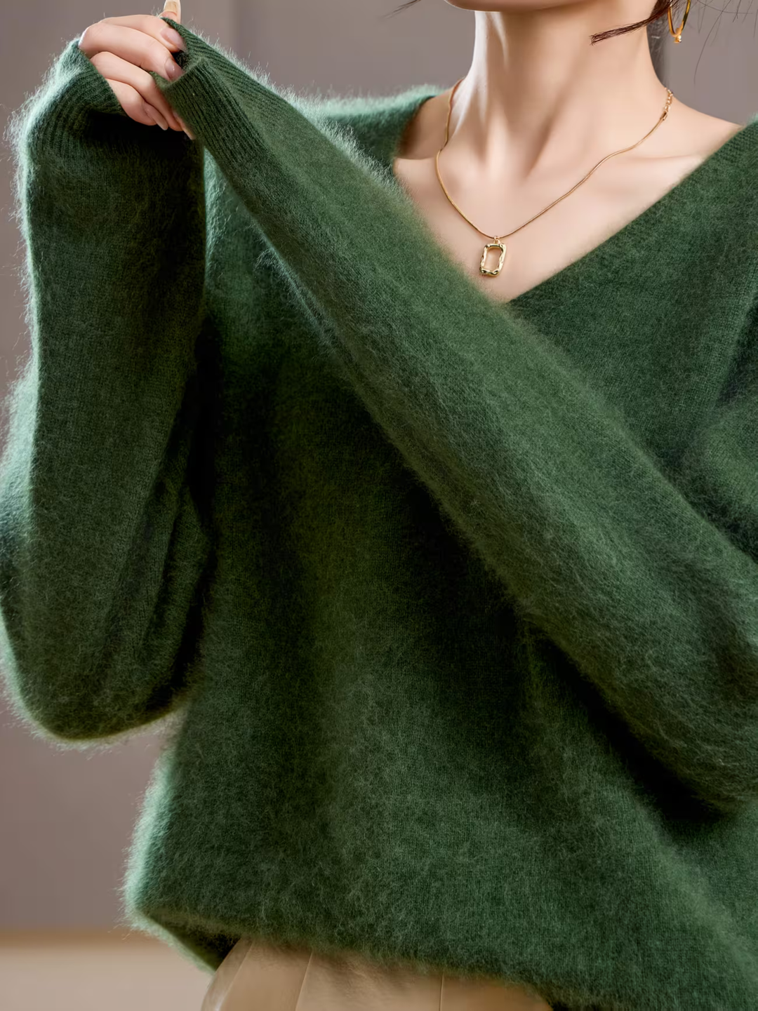 Claire | Pull cachemire brossé col V (kopie)