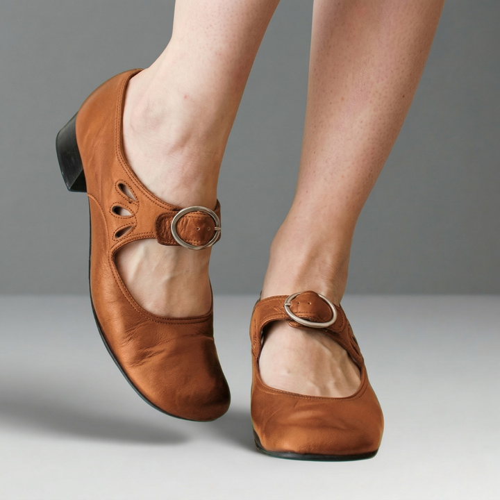Leather Buckle Heels