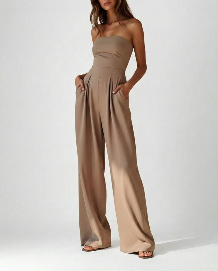 Strapless Wide-Leg Jumpsuit