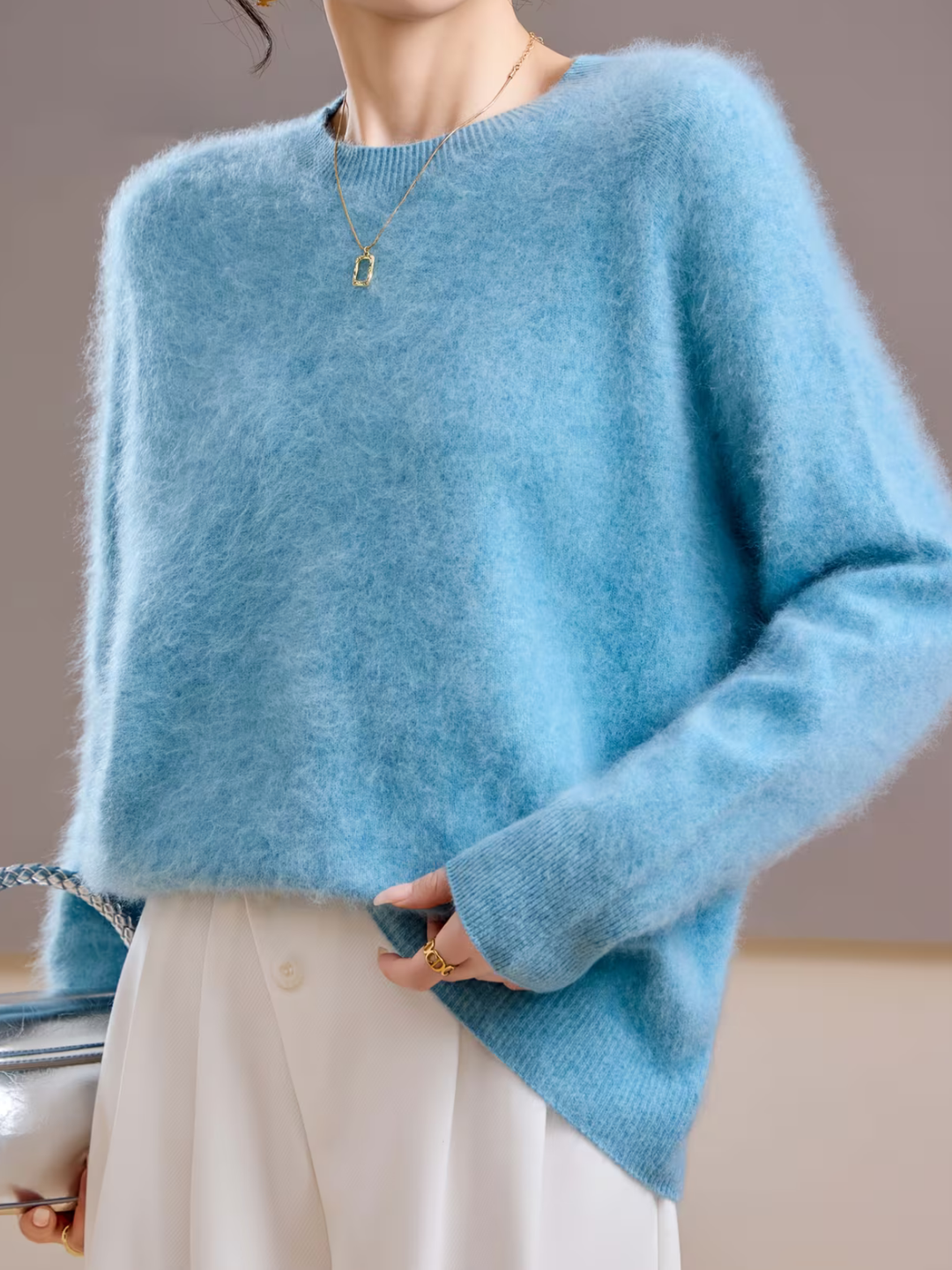 Hélène | Pull cachemire col rond pastel (kopie)
