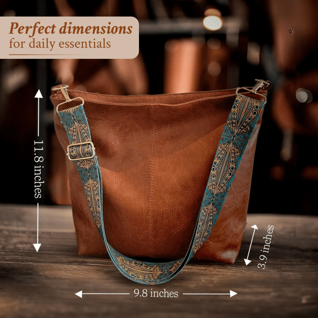 Woven-Strap Leather Tote Bag
