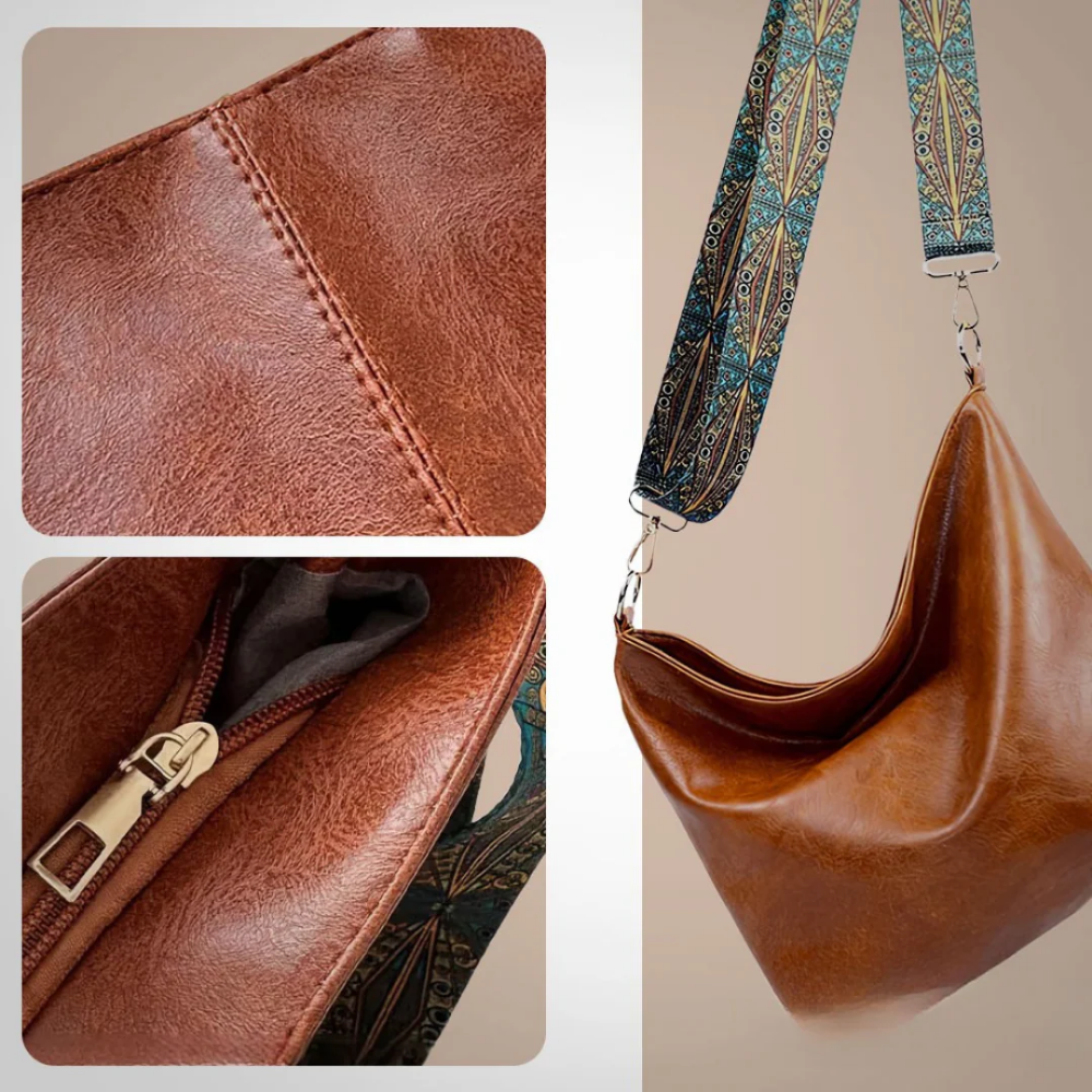 Woven-Strap Leather Tote Bag