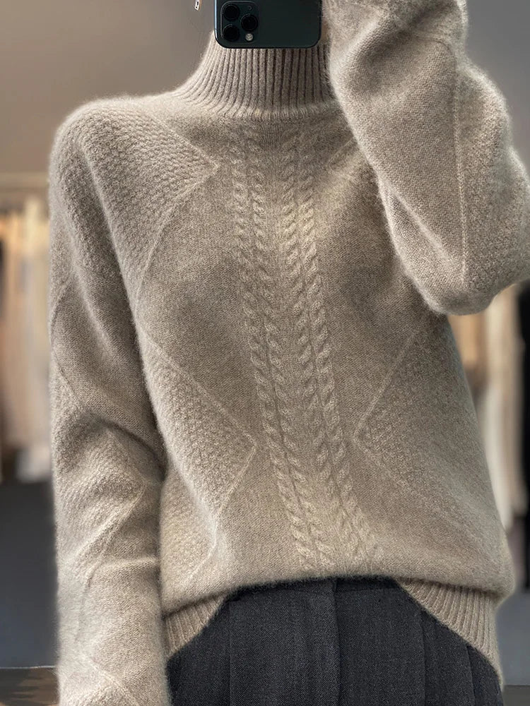 Cable-Knit Cashmere Roll-Neck Jumper