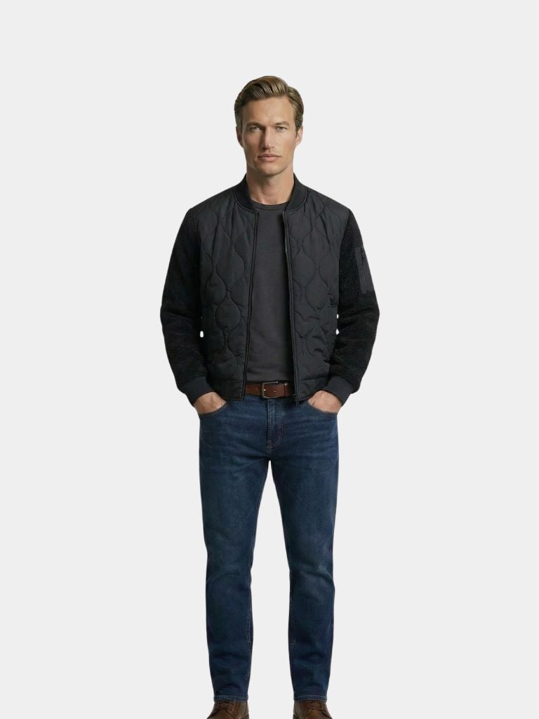 Sherpa-Sleeve Bomber Jacket