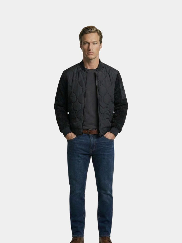 Sherpa-Sleeve Bomber Jacket