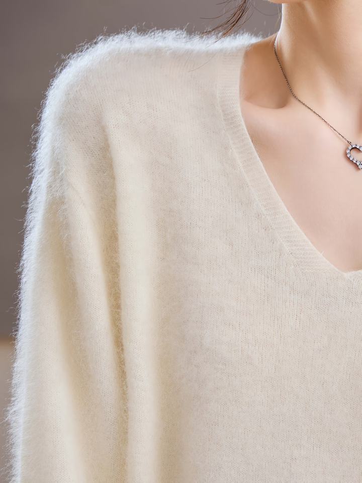 Élise | Pull cachemire brossé col V (kopie)