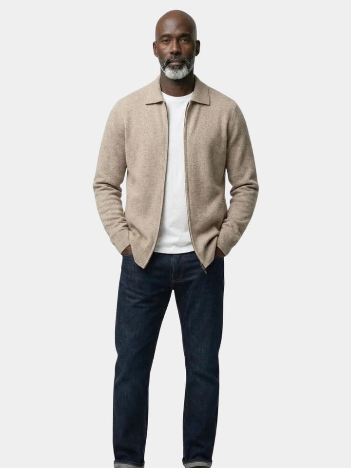 Cashmere Knit Zip Jacket