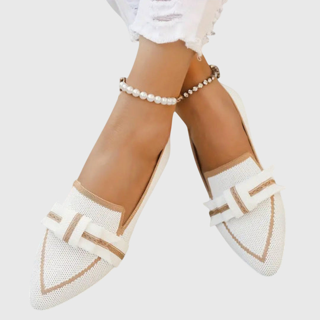 Contrast Knot Pointed-Toe Flats