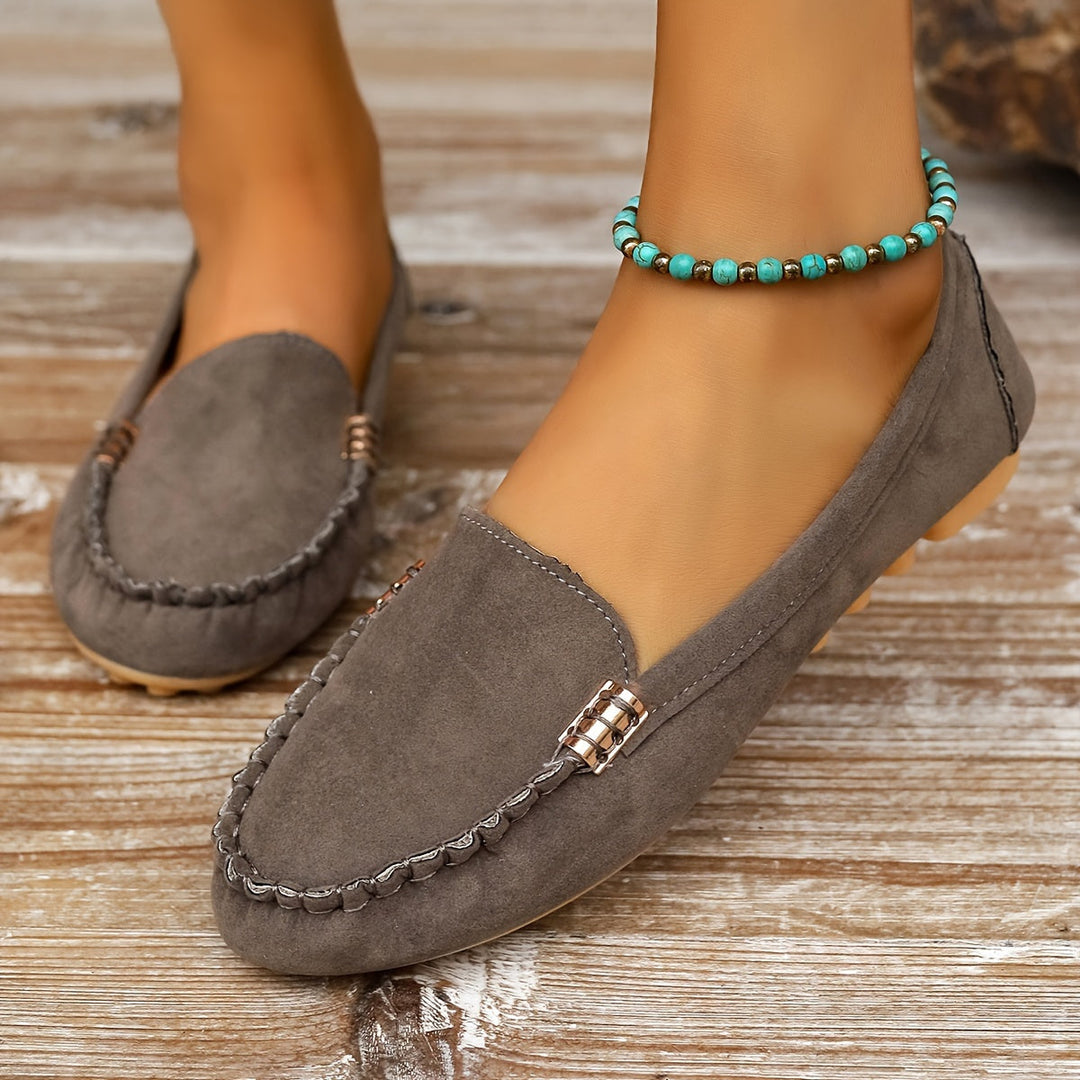 Structured Leather Round-Toe Loafers
