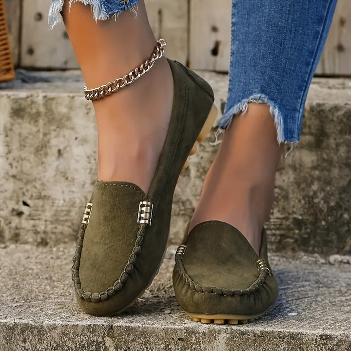 Structured Leather Round-Toe Loafers