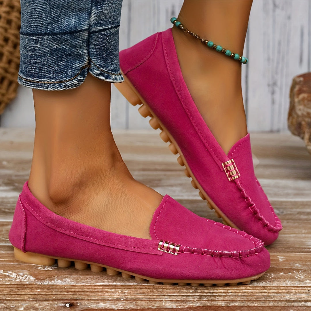 Structured Leather Round-Toe Loafers