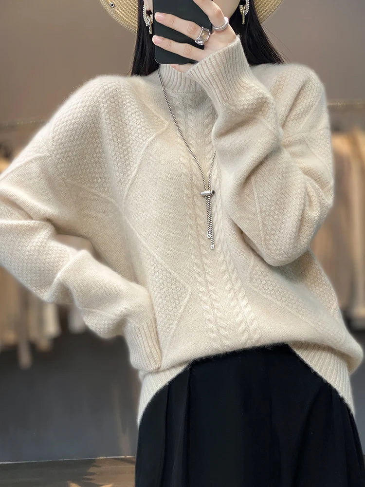 Cable-Knit Cashmere Roll-Neck Jumper